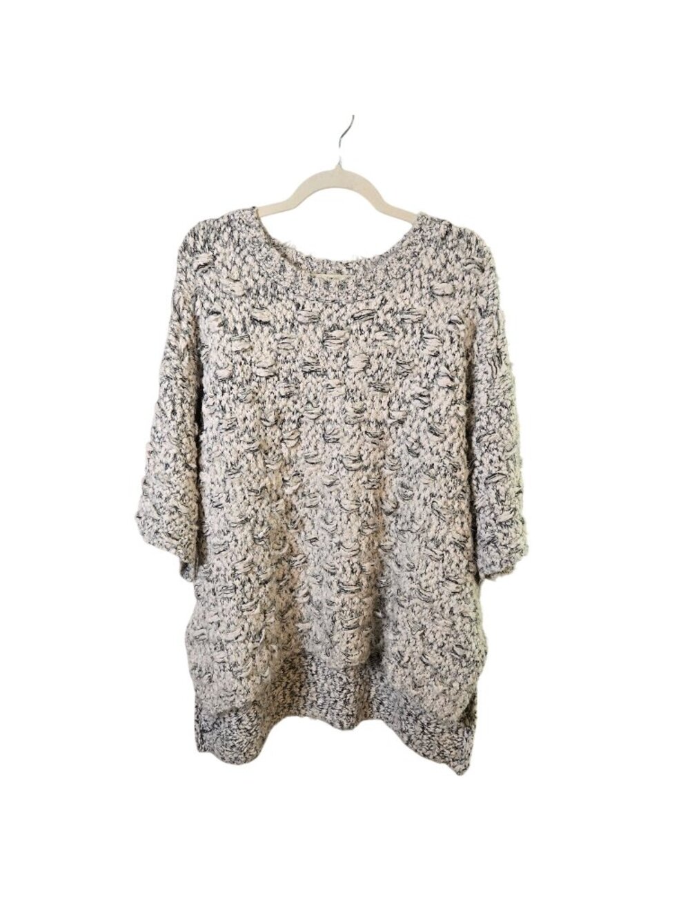 Umgee Chunky Oversized Boxy Short Sleeve Scoop Neck Sweater Size Medium